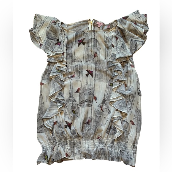 Ted Baker London Tops - Ted Baker London Sheer Birdcage Print Top